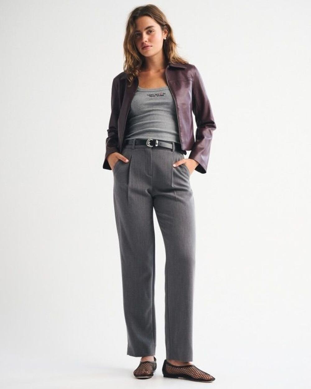 Abercrombie Quinn Tailored Straight Pant Gray 31 12L Long